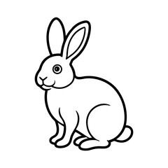 Fototapeta premium Easter bunny line art festive rabbit design for holiday celebration Vector illustration