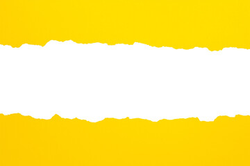 torn yellow pages with uneven texture edges. set of ripped yellow paper sheets png isolated on transparent background. document or newspaper mockup.	