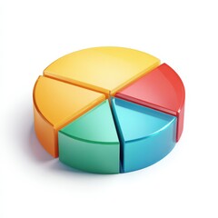 Fototapeta premium Colorful 3D Pie Chart Data Visualization for Business Reports and Presentations
