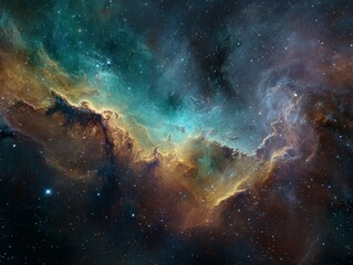 Cosmic Landscape of Stars, Planets and Vibrant Nebula

