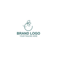 letter c logo design for brand identity or beauty brand with creative illustration