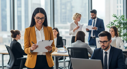 Professional business woman leader, company worker or sales, hr manager working in modern office
