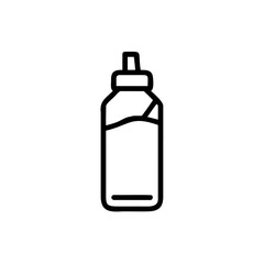 Line art icon a bottle with a cap removed liquid inside container