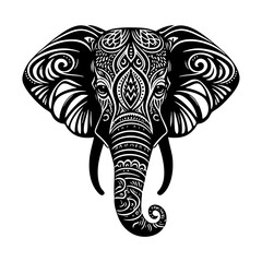 elephant head vector illustration
