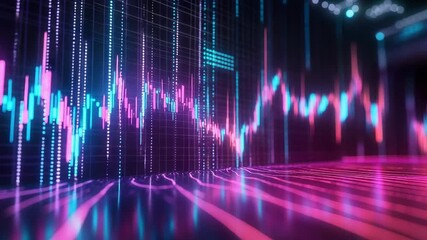 Glowing stock market chart showing growing trend in a futuristic environment - Powered by Adobe