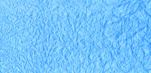 Crumpled blue paper texture. Abstract light background with wrinkled cardboard texture. Vector illustration horizontal fold crumpled empty biodegradable paper template for posters and banners