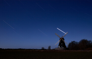 wind turbine at sunset