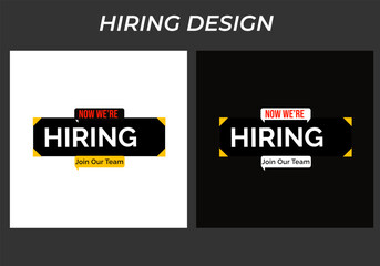Modern and creative hiring square banner template design for social media post, We are hiring job vacancy social media post banner design template .