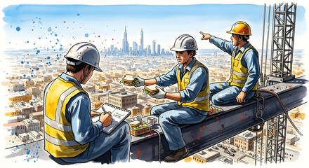 Construction Workers Lunch Break