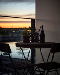 sunset on the terrace