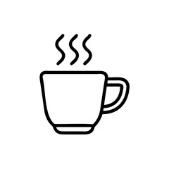 Outline a coffee cup with steam rising drink