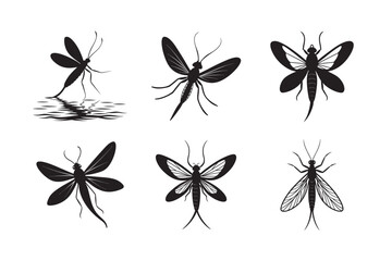silhouette mayfly set