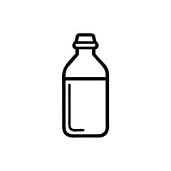 Outline a juice bottle with a cap on drink liquid
