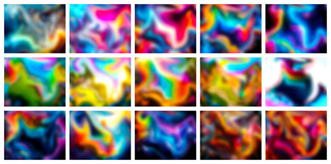 Vibrant abstract fluid art gradients with swirling colors and dynamic textures creating a mesmerizing visual experience