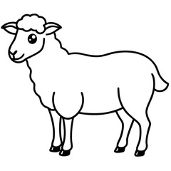 Modern Qurbani Sheep Line Drawing