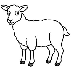 Modern Qurbani Sheep Line Drawing