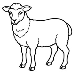 Modern Qurbani Sheep Line Drawing