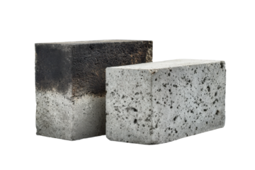 Concrete block production process factory industrial content indoor. Isolated on transparent background, png.