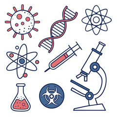 science and chemistry icons, Medical set of Vector  icon Design