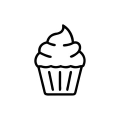 Outline icon a cupcake with swirled frosting dessert sweet