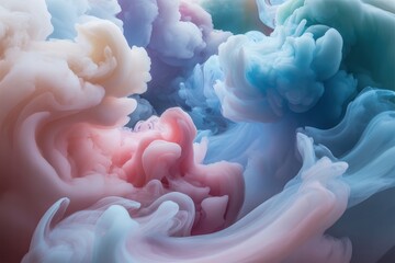 Colorful smoke clouds swirl together in an abstract display of art and texture