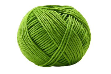 Crafting with green yarn diy projects home photography close-up. Isolated on transparent background, png.