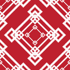 embroidery retro vintage ikat ethnic aztec tribal ancient pattern seamless background for carpet or curtain, fashion fabric and textile, 2d illustration