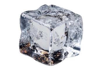 Obraz premium Ice cube close-up studio photography clean background still life. Isolated on transparent background, png.