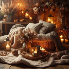 Cozy Hygge and inviting arrangements