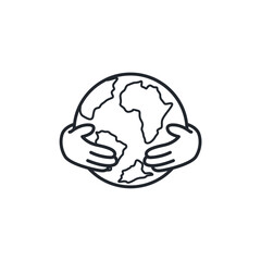 Hands hugging planet Earth. A loving symbol of environmental care, conservation, global unity, and protecting our world.