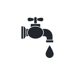 A faucet or tap with a single water drop. A powerful symbol for water conservation, saving resources, and preventing waste.