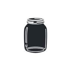 empty glass jar for reuse. Symbolizes zero waste living, food storage, preserving, and reducing packaging waste.