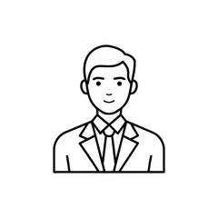 Businessman icon smiling isolated on wa hite background