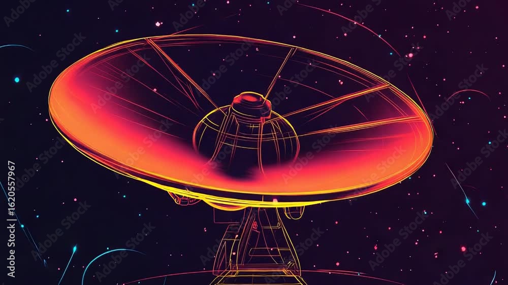 Canvas Prints large radio telescope exploring deep space, searching for signals