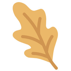 Simple curved flat leaf in yellow, representing early-fall plant life in a minimal style.