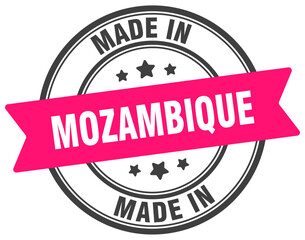 Made in Mozambique round sign. Made in Mozambique stamp.