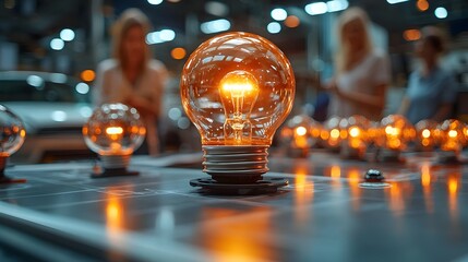 Creative business innovation workshop with industrial prototypes