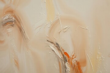 Abstract painting with soft peach cream and subtle orange brushstrokes