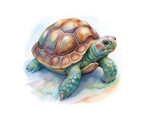 watercolor Turtle vector illustration isolated on white background