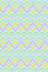 Illustration of stroke and curve seamless pattern in knitting style with pastel color tone. Vector design for textiles, fabric pattern, wallpaper, gift wrapping paper and other printing.