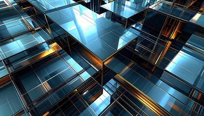 Fototapeta premium Abstract geometric design of interlocking cubes