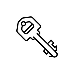 Outline a digital key with a circular element at the top icon security