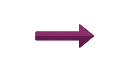 A simple purple arrow pointing to the right direction on a plain white background illustration image