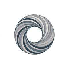 Fototapeta premium Gray Spiral Vector Abstract Dynamic Background with Yin and Yang Flow