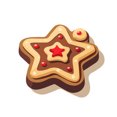 Simple illustration flat 2D Christmas cookie isometric view set illustration, vector clipart isolated on a transparent background — clean animation-style design, created by me