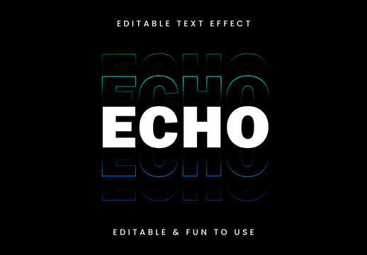 Blue And White Outline Bass Font Echo Motion Text Effect