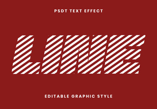 White Incline Lines Font Bold Stripes Text Effect