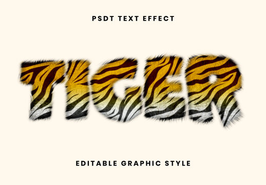 Orange And Black Tiger Fur Font Wild Texture Text Effect