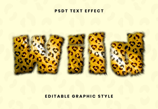 Yellow And Brown Leopard Fur Font Bold Wild Text Effect