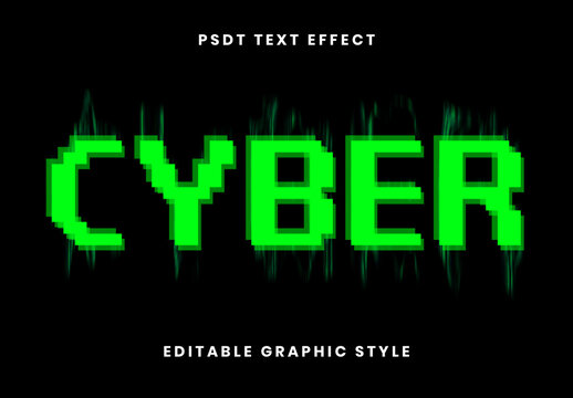 Green Cyber Glitch Font Retro Matrix Text Effect